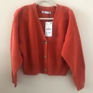 Orange button cardigan